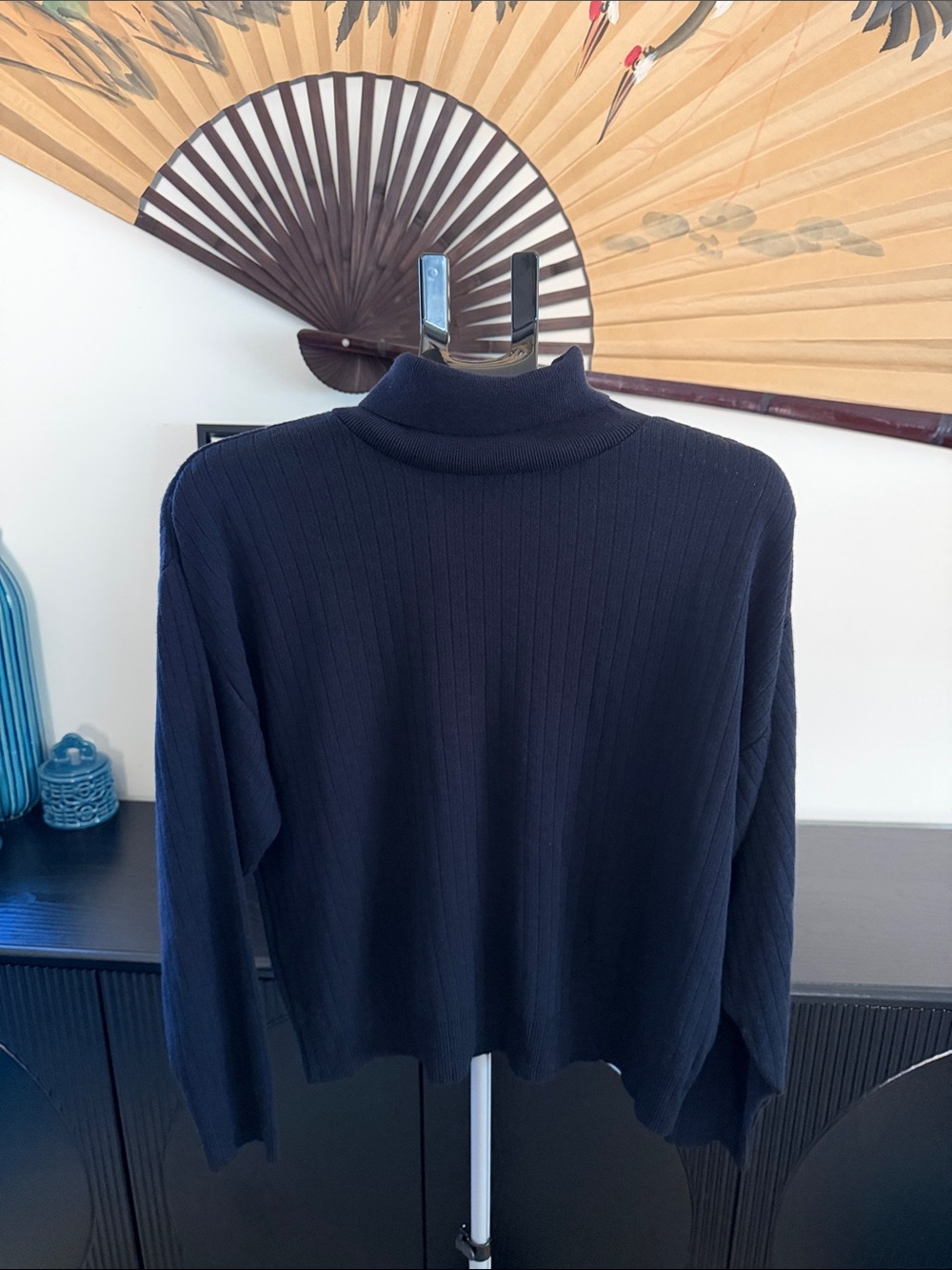 Vintage 90’s Sag Harbor Navy Blue Knit Turtleneck Sweater